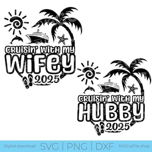 Crucero de esposa y esposo svg, crucero de esposa y esposo, crucero de aniversario, crucero de parejas svg, idea de camisa a juego, esposa y esposo svg, 2025