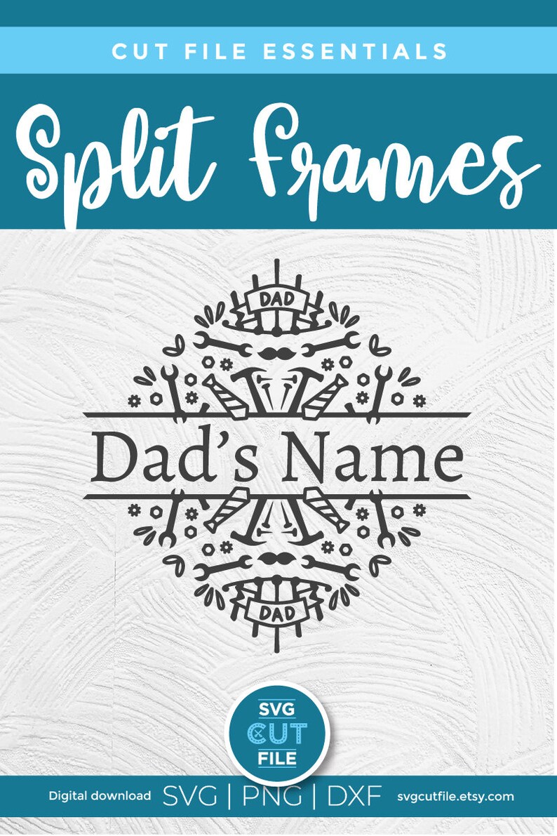 Download Father's Day split monogram svg dad border svg manly | Etsy