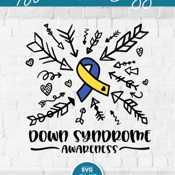 Down syndrome svg, down syndrome awareness svg, svg dxf png, down syndrome, awareness svg, chromosome svg, march 21, yellow and blue ribbon