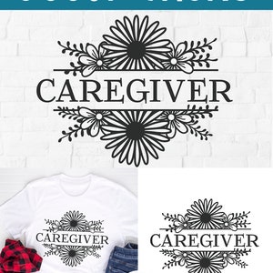 Caregiver svg, care giver appreciation svg, split floral frame svg, Nurse svg, home care svg, flowers svg, healthcare, sunflower svg image 10