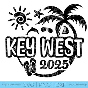 Key West SVG, vakantie Key West, 2025 svg, Key West Florida, png voor sublimatie, tropische familiereis, laser-CNC, Cricut, svg dxf png
