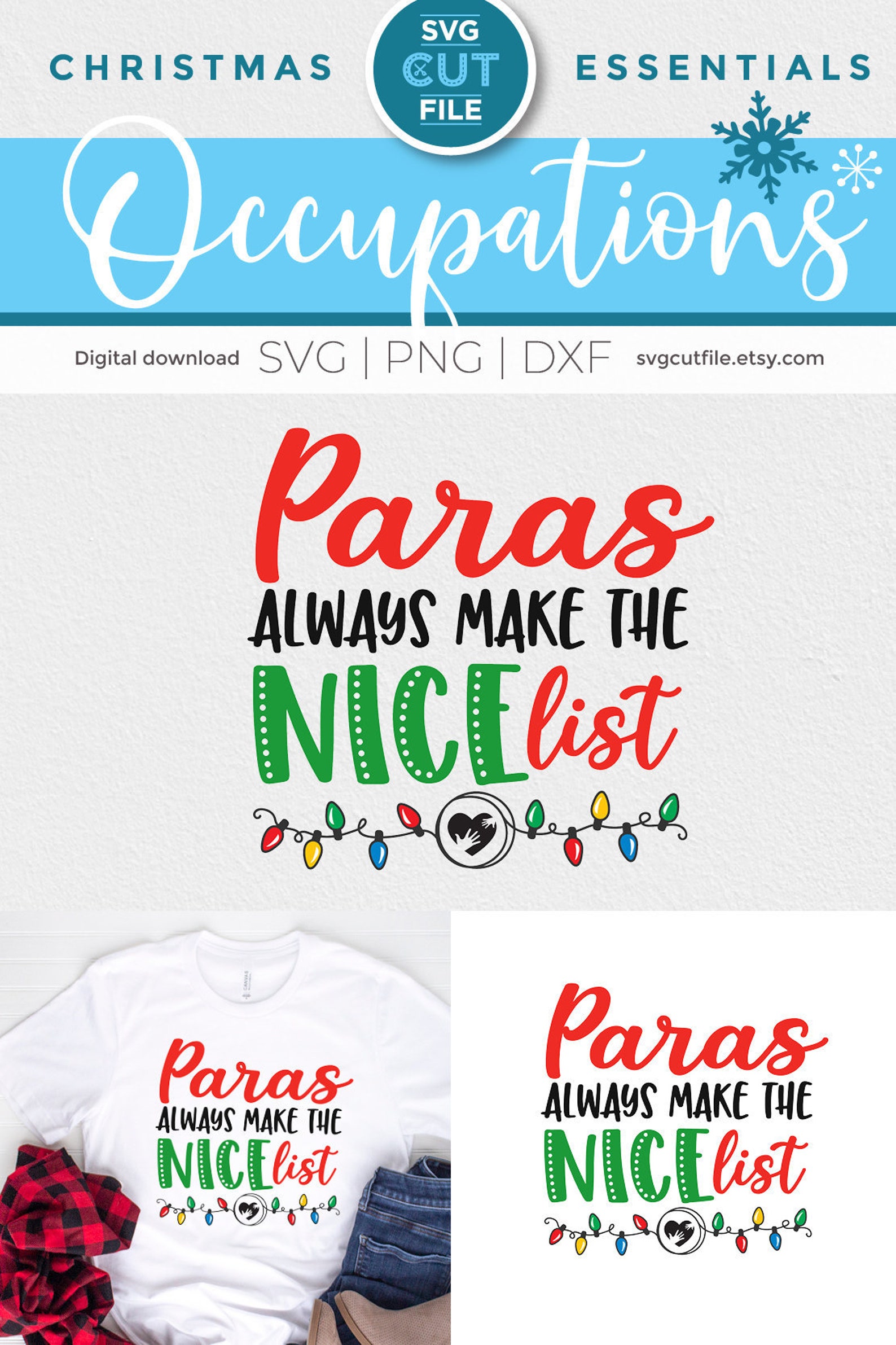 Christmas Para svg Para svg holiday Para svg nice list svg | Etsy