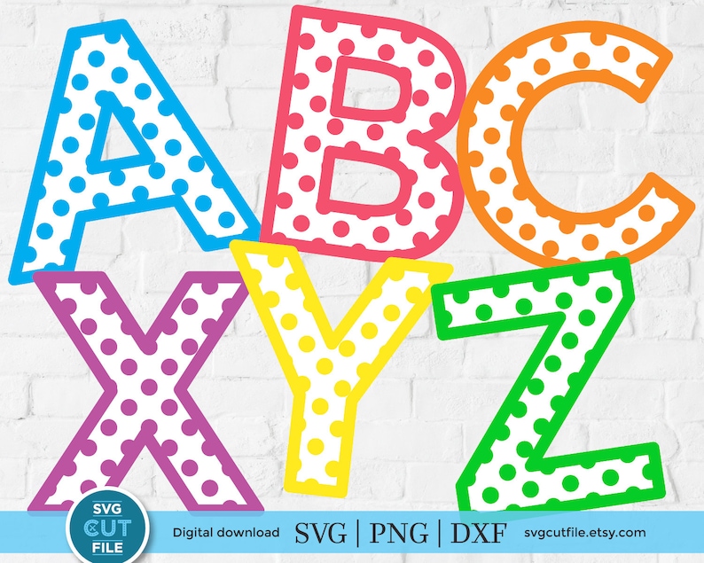 Polka Dot Letters Svg Polka Dot Font Bubble Font Svg Polka - Etsy