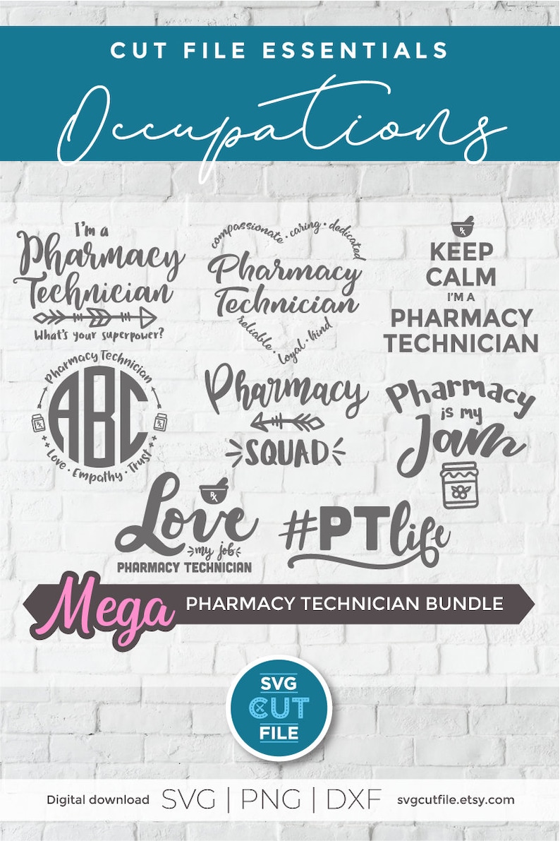 Download Pharmacy Technician svg PT svg pharmacy bundle svg ...