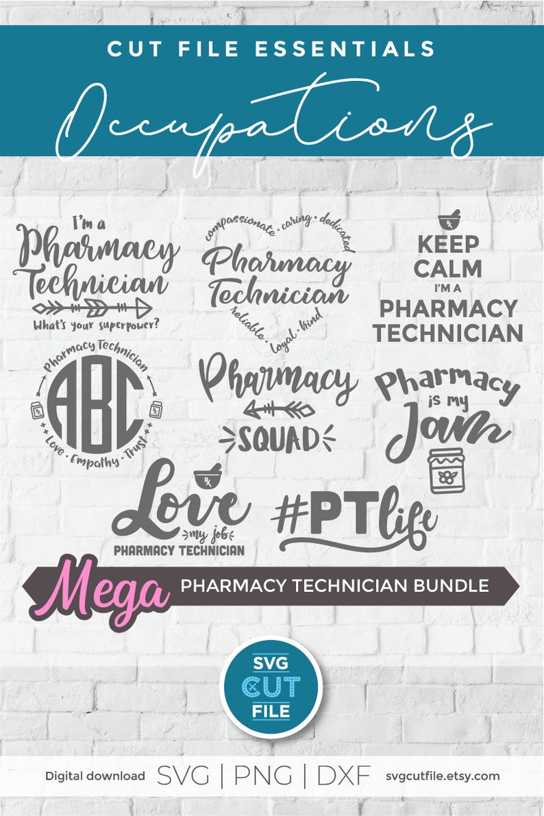 Download Pharmacy Technician svg PT svg pharmacy bundle svg pharmacy | Etsy