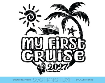 Meine erste Kreuzfahrt (SVG), Baby-Kreuzfahrturlaub, SVG 2027, Babys erste Kreuzfahrt (SVG), Süße Kinder (SVG), PNG für Sublimation, Kinderreise, Cricut, SVG/DXF