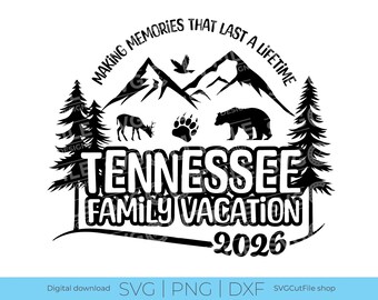 Tennessee SVG, Vacaciones familiares en Tennessee SVG, Viaje familiar 2026, Familia, Tripulación de Tennessee SVG, PNG para sublimación, Equipo, Montañas, Cricut DXF