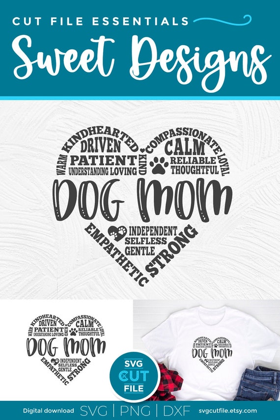 Dog mom svg, dog mom, dog person, love dogs, cut dog mom svg file, subway art, heart shape, dog mama, svg dxf png, furbaby svg, furbabies