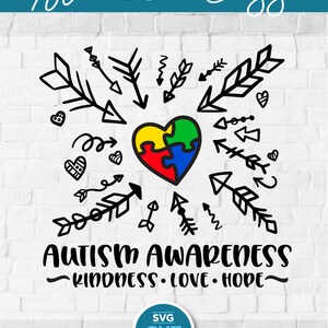 Autism svg, autism awareness svg, rainbow puzzle ribbon svg, puzzle heart svg, add adhd, autistic awareness, aspergers syndrome, svg dxf png