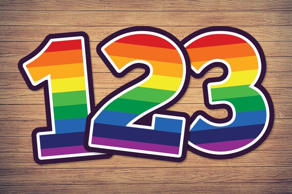 Download Rainbow numbers svg unicorn birthday number stripe png | Etsy