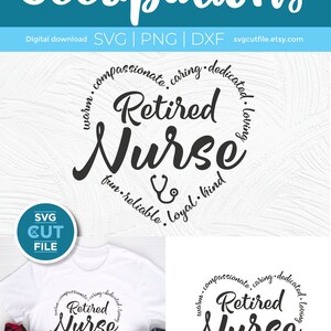 Retired Nurse Svg, Retiring Nurse Svg, Nurse Appreciation Svg, Word ...