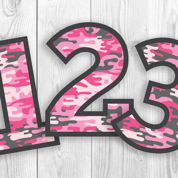 Pink camo numbers svg, camouflage army baby girl, 1st hunter boy, first birthday party dxf 2nd 3rd 4th, military invitation decoration girls