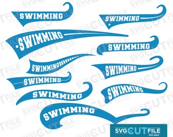 Swimming svg, swoosh svg, swim svg, swimmer svg, swim team svg, swim mom svg, text tail svg, swim coach svg, svg dxf png, svg cutting file,