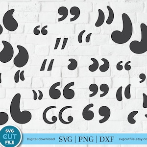 Download Quotation Mark Quotes Marks Dxf Cut Typography Svg Etsy