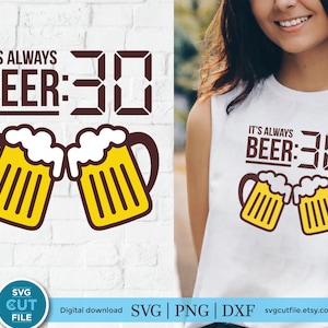 Beer thirty 30 mug svg, alcoholic drink dxf, glass tumbler stein clipart, png drinking label eps, get drunk dfx, cricut silhouette cameo