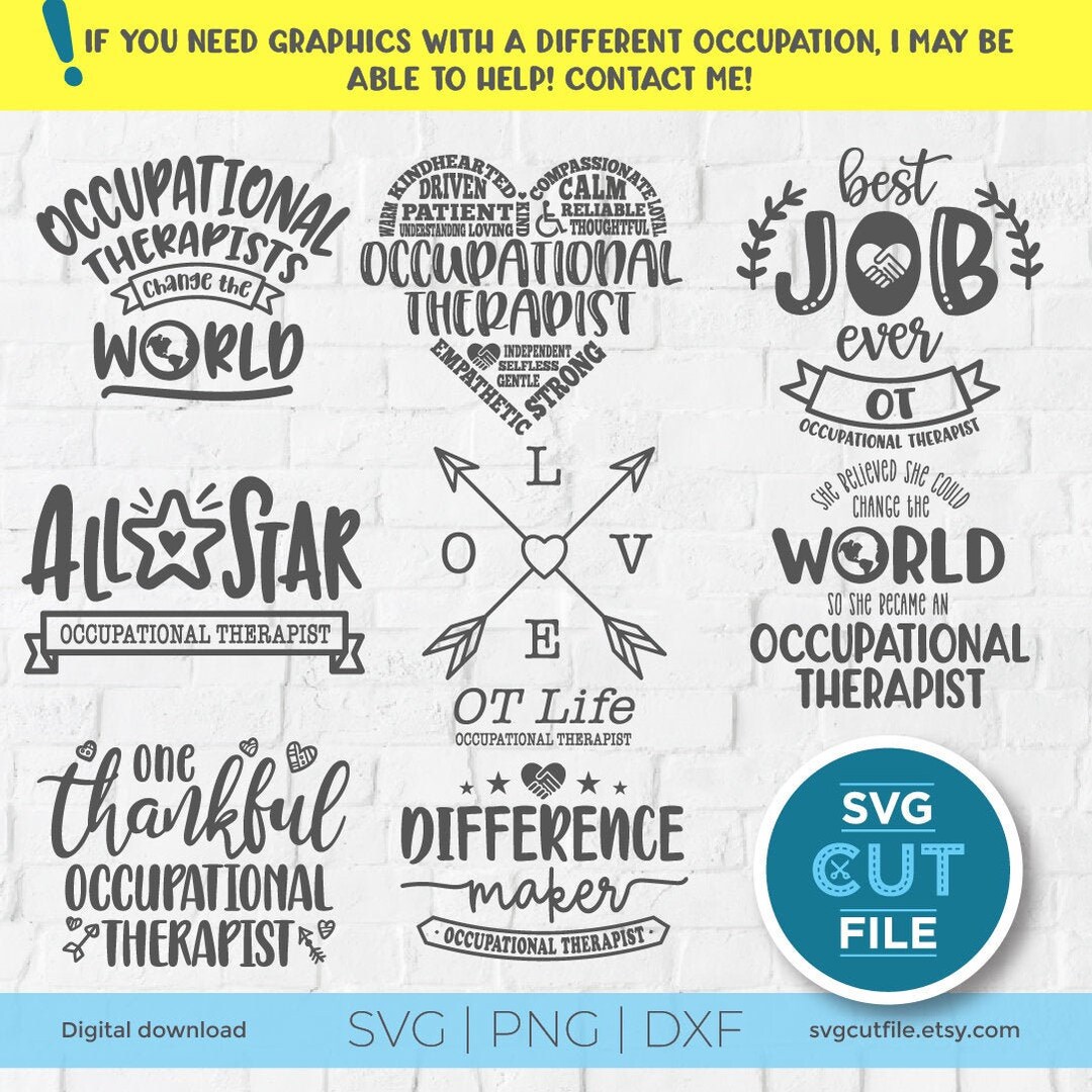 Occupational Therapist Svg Bundle, Occupational Therapy Svg, OT ...