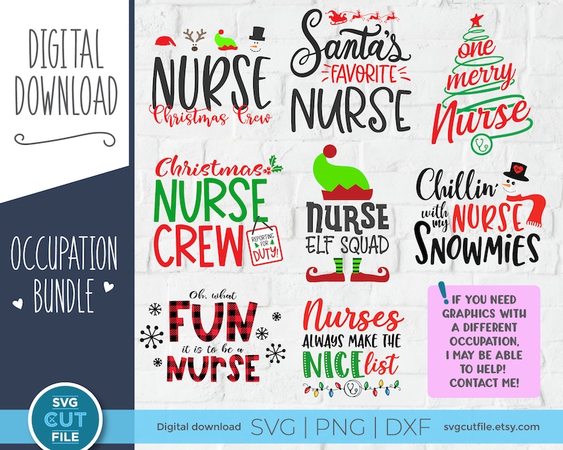 Download Christmas Nurse svg bundle Elf squad svg holiday nurse svg ...