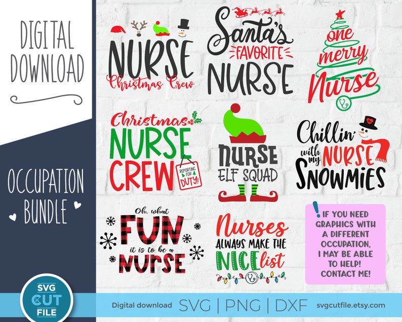 Download Christmas Nurse svg bundle Elf squad svg holiday nurse svg ...