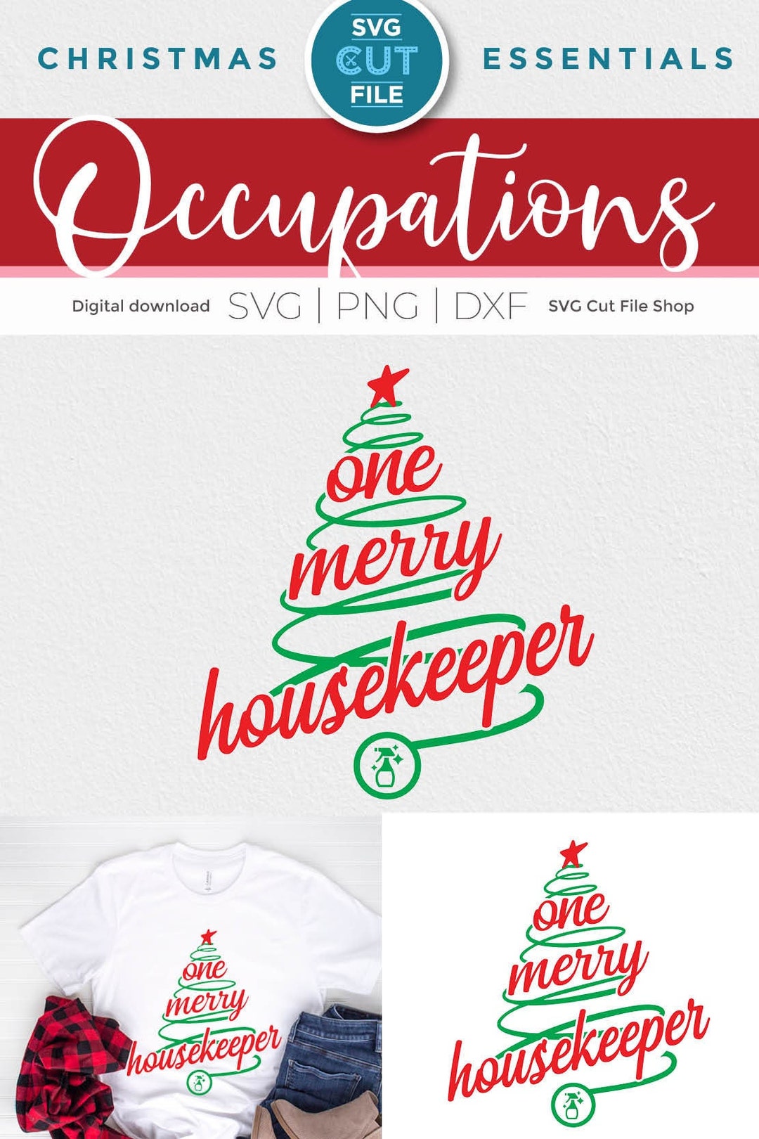 Housekeeper Christmas Svg, Housekeeper, One Merry, Holiday, Dxf Svg