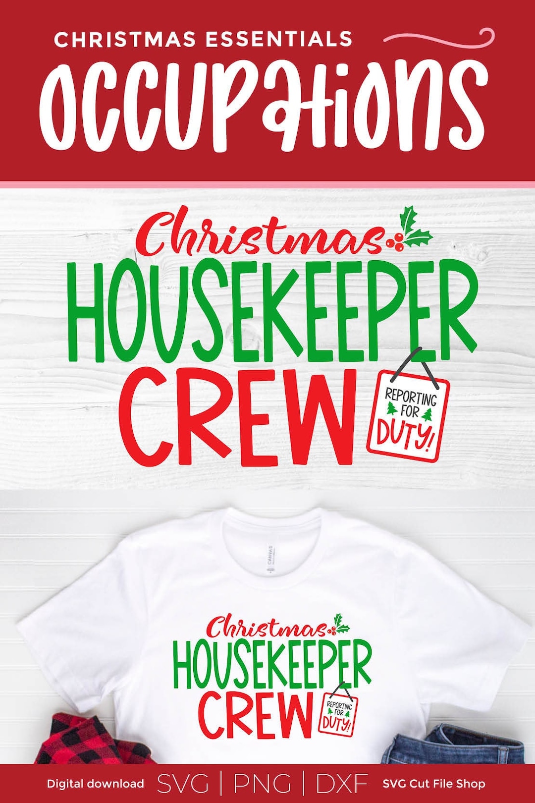 Housekeeper Christmas Svg, Housekeeper, Christmas Crew, Holiday, Dxf