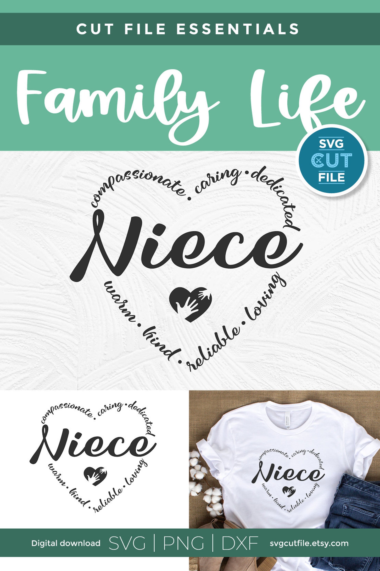 Niece Svg Nieces Day Svg Niece's Day Niece Heart Svg Etsy