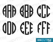 Monogram letters svg, round alphabet font monogram, cute birthday circle svg first dxf, 1st 2nd 3rd 4th 5th invitation pattern design png