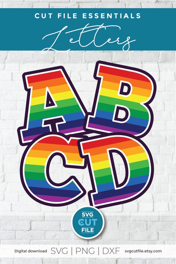 Download Rainbow Letters Svg Unicorn Svg Birthday Alphabet Svg Etsy