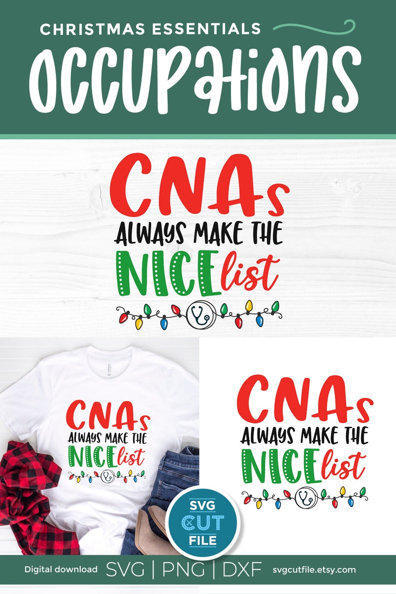 Christmas CNA svg, CNA Christmas svg, holiday CNA svg, nice list, svg dxf, Sublimation png, CNAs, always make the, cricut, cameo crafters image 7