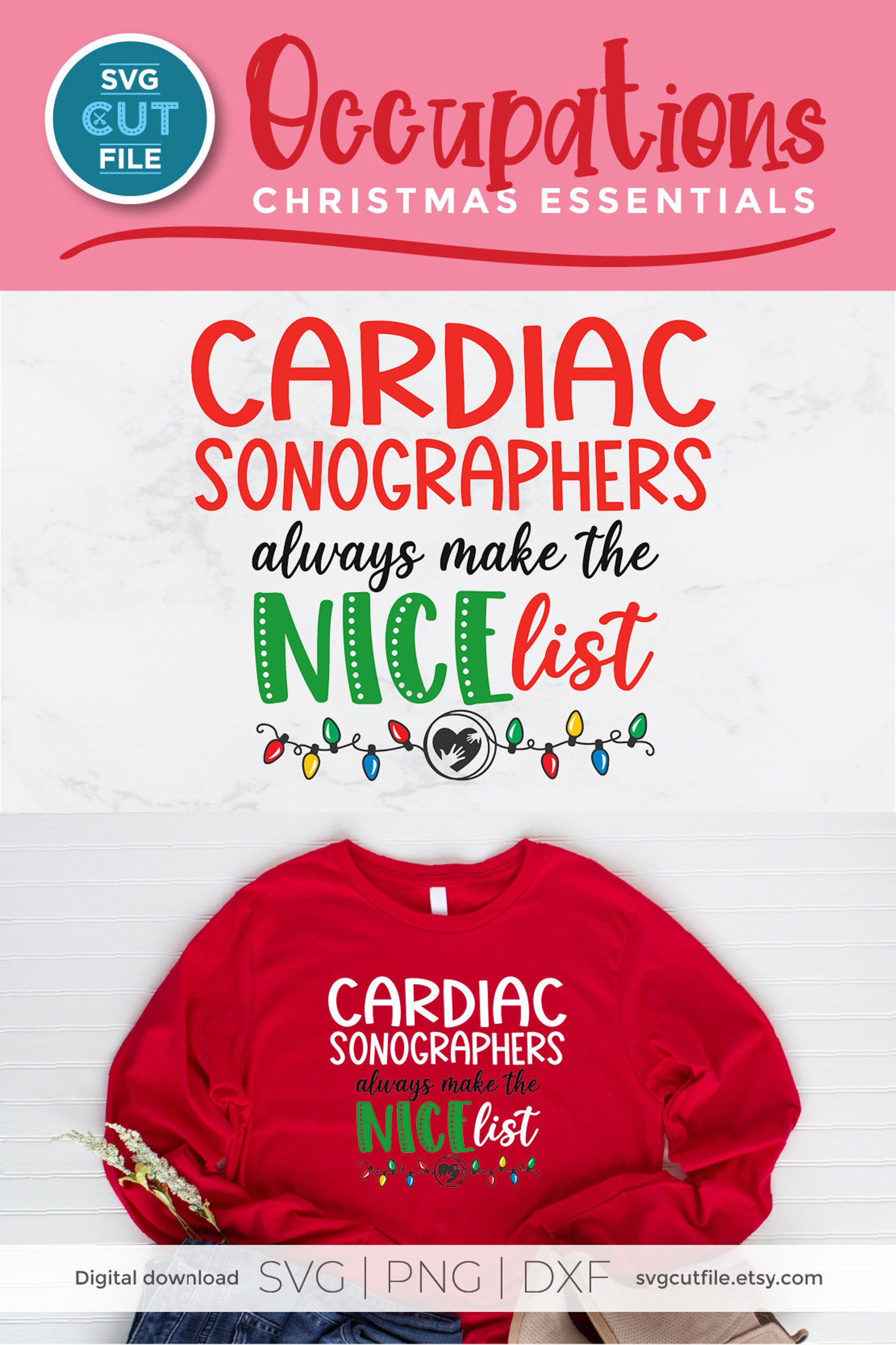 Christmas Cardiac Sonographer Svg Cardiac Sonographer Etsy UK
