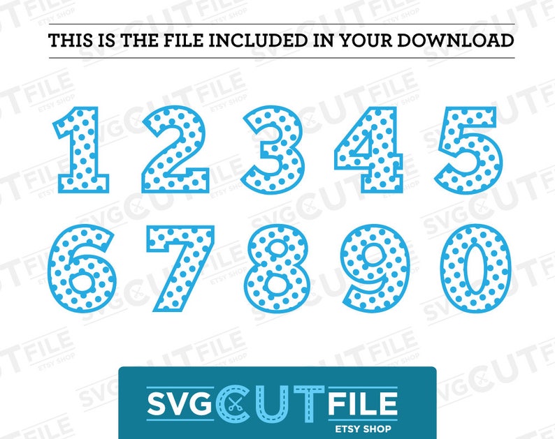 polka dot numbers svg polka dot 1 printable numbers polka etsy