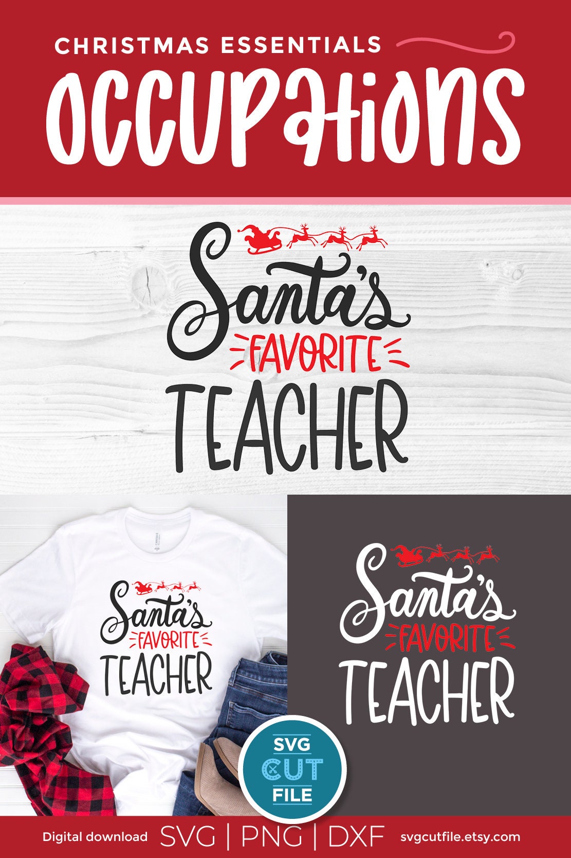 Christmas Teacher svg teacher christmas svg Santas favorite | Etsy