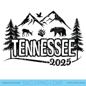 Tennessee svg, Tennessee familie-uitstapje SVG, 2025 meisjes vakantie, vrienden, TN crew svg, png voor sublimatie, ploeg, bergen, Cricut dxf