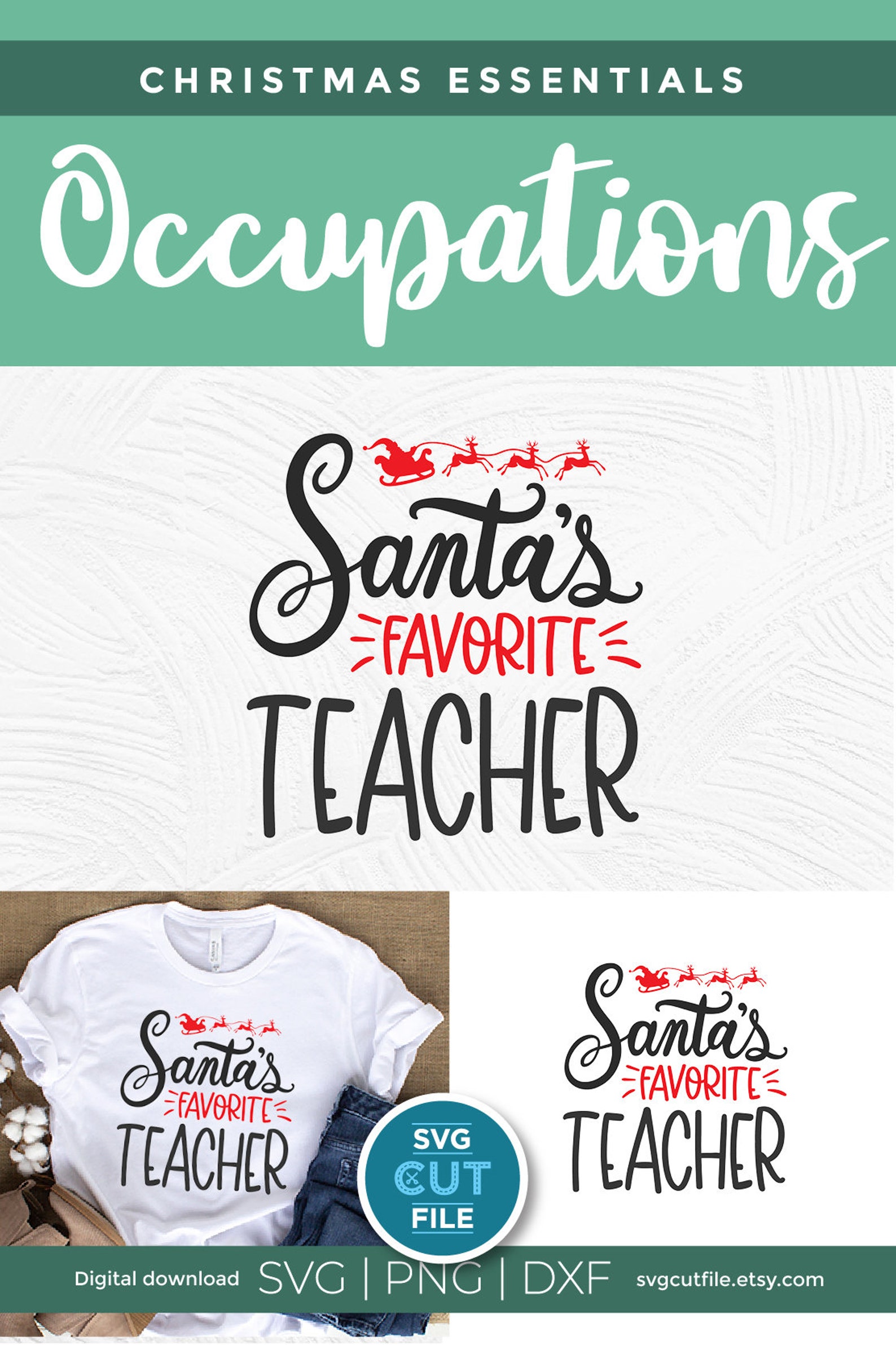 Christmas Teacher Svg Teacher Christmas Svg Santas Favorite | Etsy