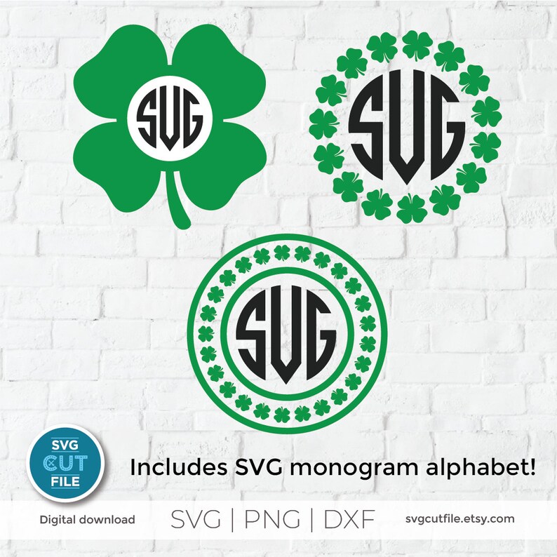 Download Shamrock monogram svg 4 leaf clover clover monogram svg | Etsy