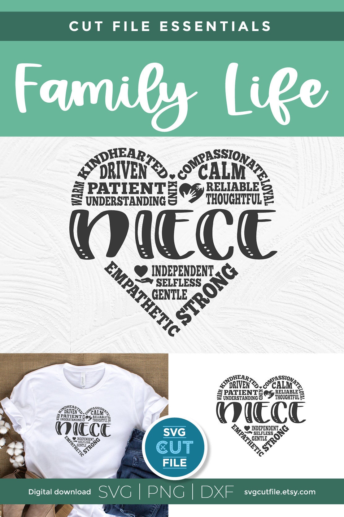 Niece Svg Nieces Day Svg Niece's Day Niece Heart Svg Etsy