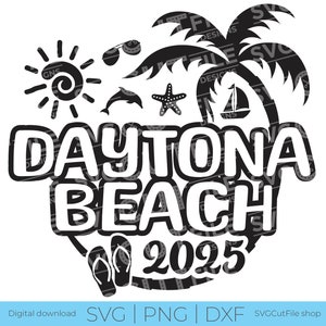 Daytona Beach SVG, Daytona Beach Urlaub, 2025 svg, Daytona PNG, png für Sublimation, Familienausflug, Gravur, Florida, Cricut, svg dxf png
