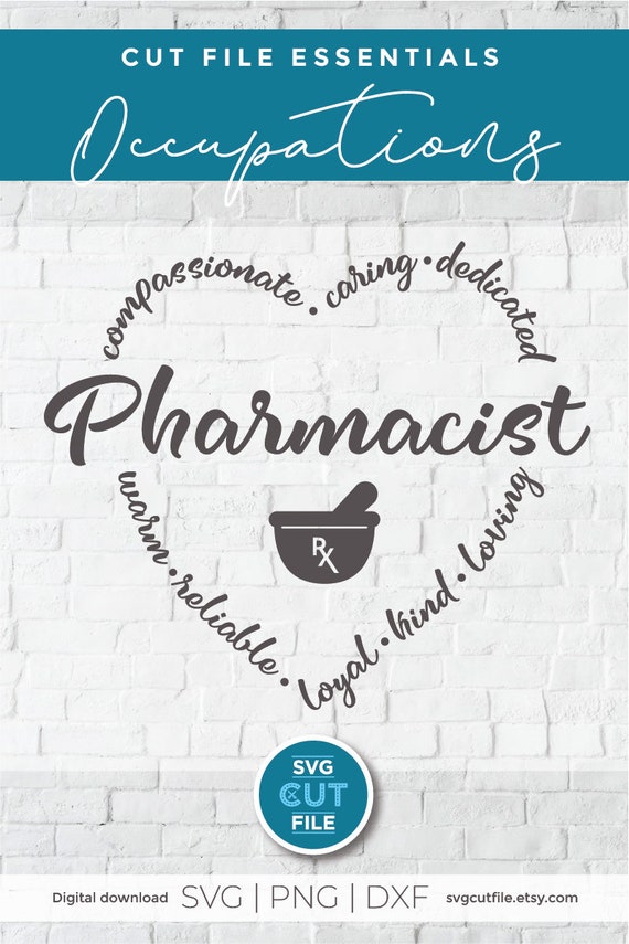 Pharmacist Svg, Pharmacy Svg, Heart Shape, Rx Bowl Icon