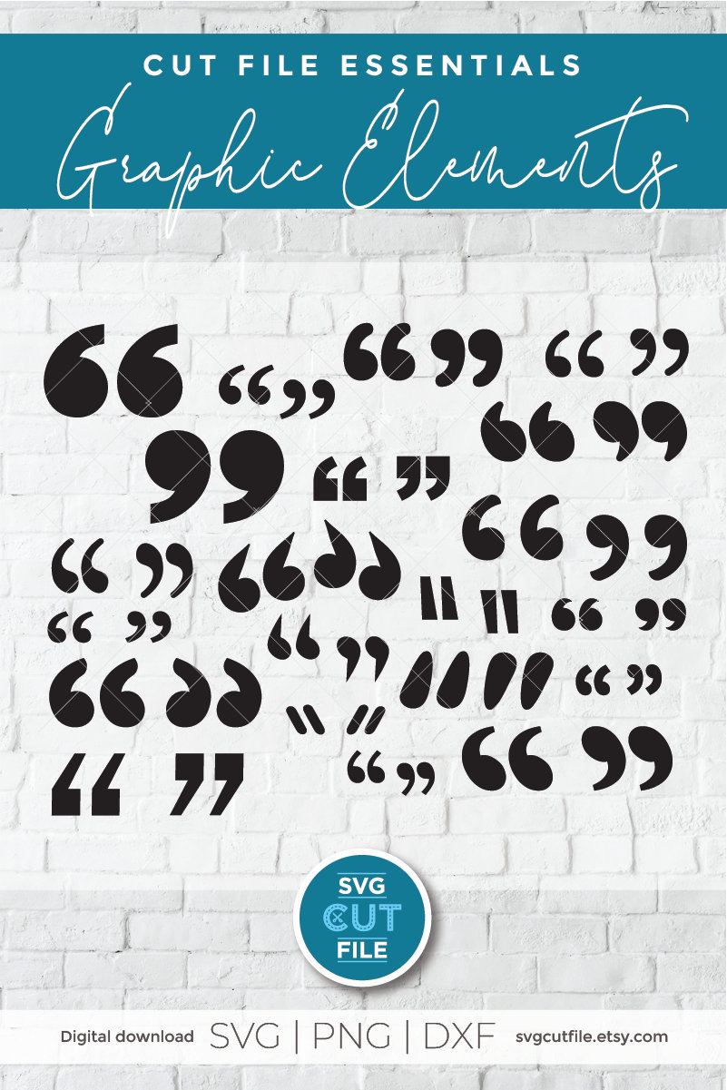 Download Quotation Mark Quotes Marks Dxf Cut Typography Svg Etsy