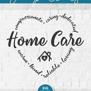 Home care svg, home health aide svg, homecare svg, HHA svg, home healthcare svg, heart with text svg, care worker svg, HHA gift svg dxf png