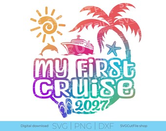 Mijn eerste cruise SVG, Babycruisevakantie, 2027 svg, Baby's eerste cruise svg, Leuke kinderen svg, png voor sublimatie, Kinderreis, Cricut, svg dxf