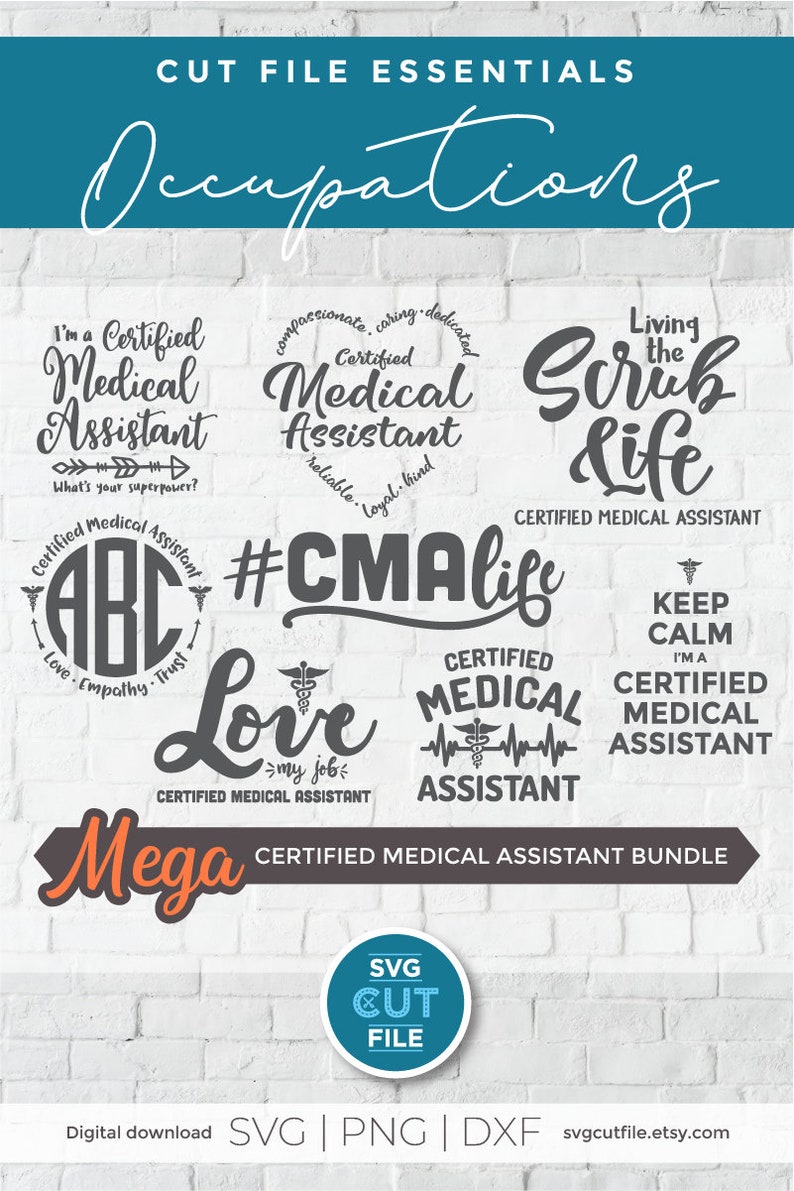Download Certified Medical Assistant svg bundle CMA svg heart svg ...