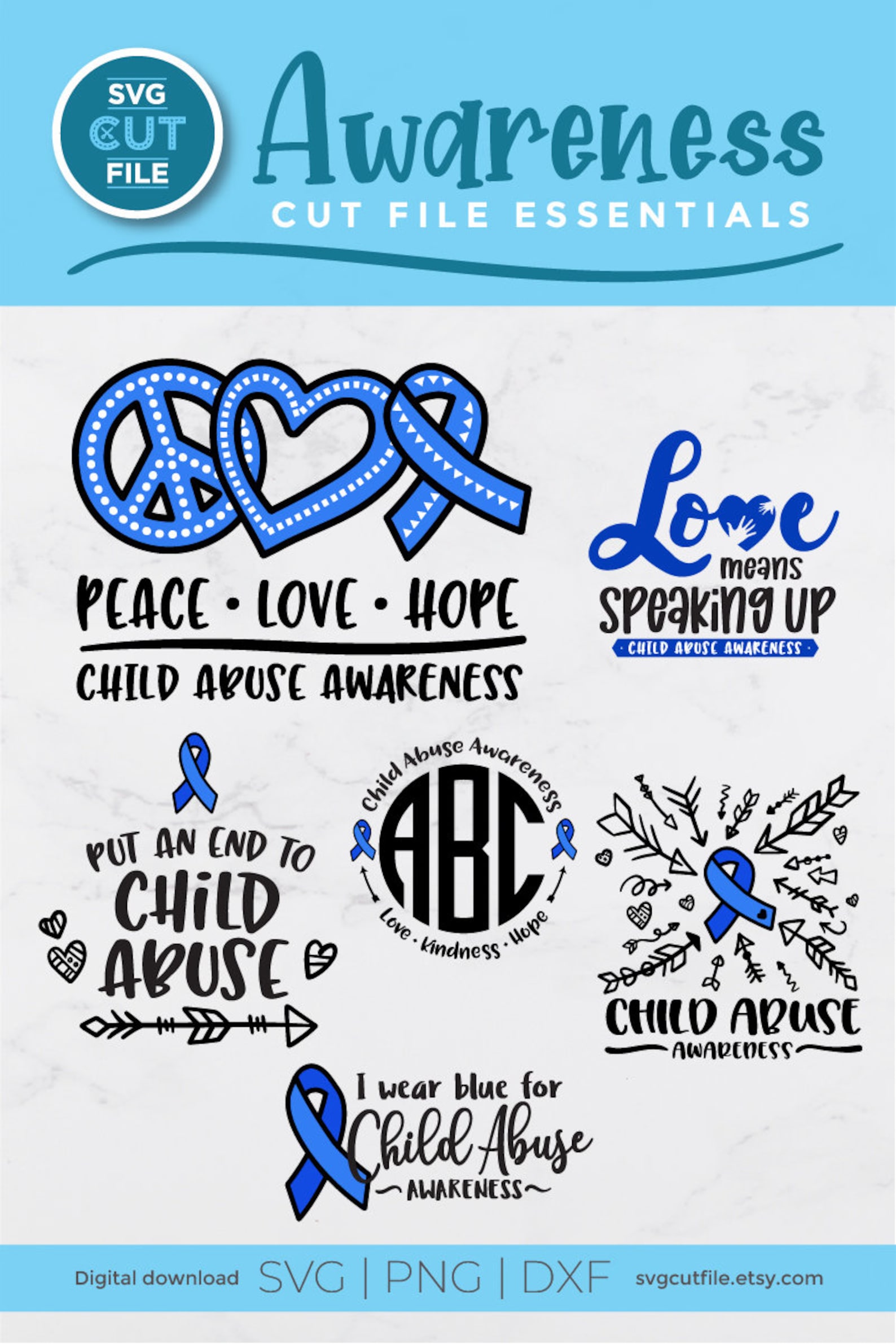 Child Abuse Svg Bundle, Child Abuse Awareness, Child Abuse, I Wear Blue ...