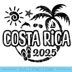 Costa Rica SVG, Costa Rica Vacation, 2025 SVG, Costa Rica png, Costa Rica Sublimation, Tropical Trip, Cricut Beach sunset, dxf png, Family