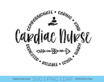 Kardiologische Pflegekraft (SVG), Kardiologe (SVG), Herzpflegekraft (SVG), Pflegekraft für Herzpatienten (SVG), Pflegeteam für Herzpatienten (RN/LPN), SVG, DXF, PNG, Herz-SVG