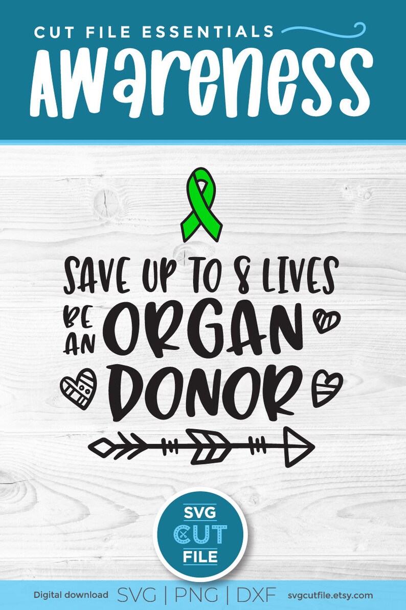 Organ donor svg organ donation svg be an organ donor | Etsy