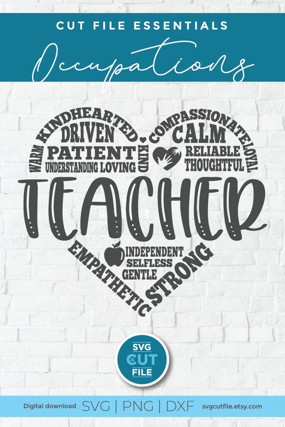 Download Teacher Appreciation Svg Teacher Word Cloud Subway Art Etsy