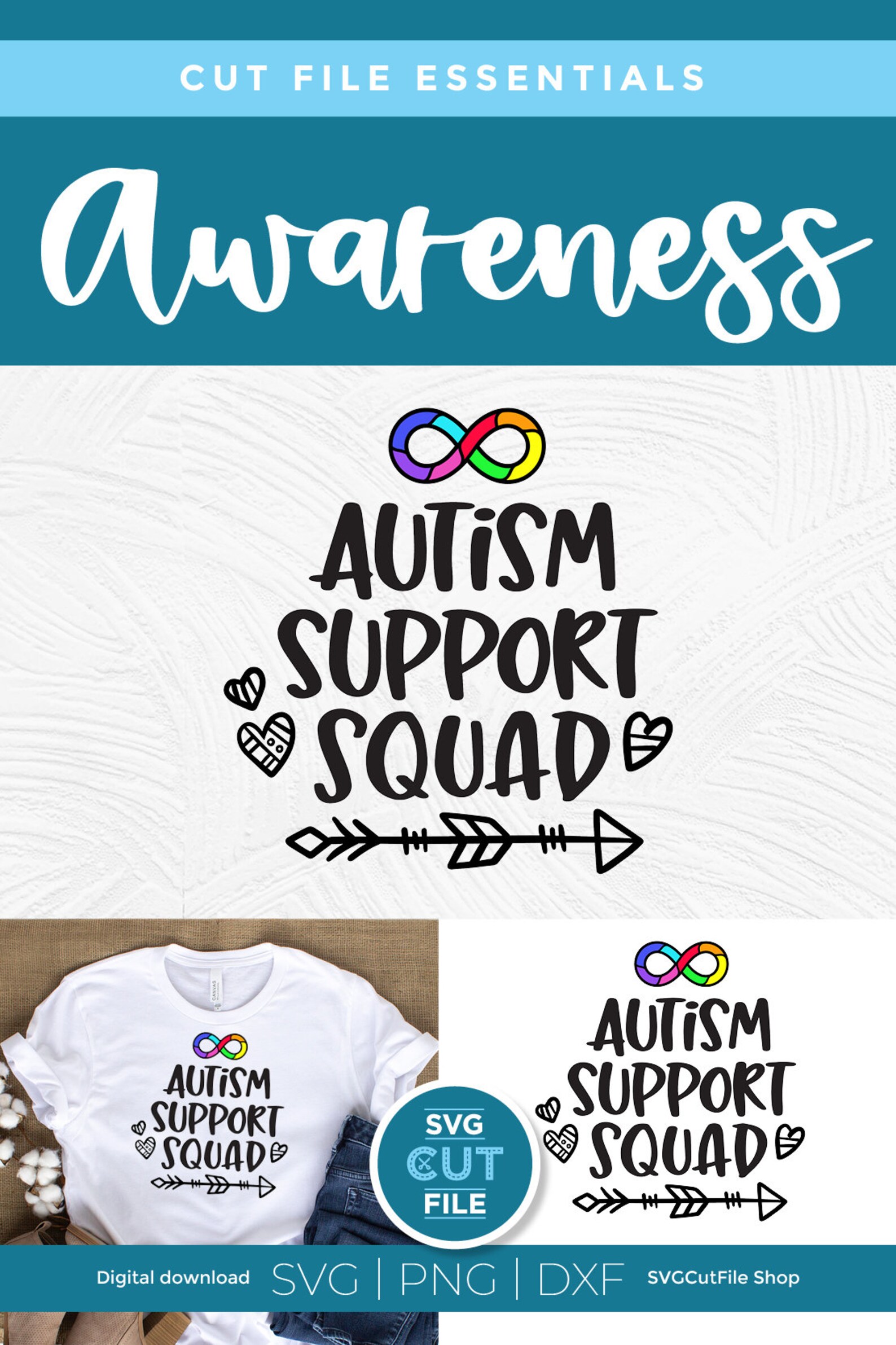 Autism Infinity Svg, Autism Acceptance Svg, Rainbow Infinity Svg ...