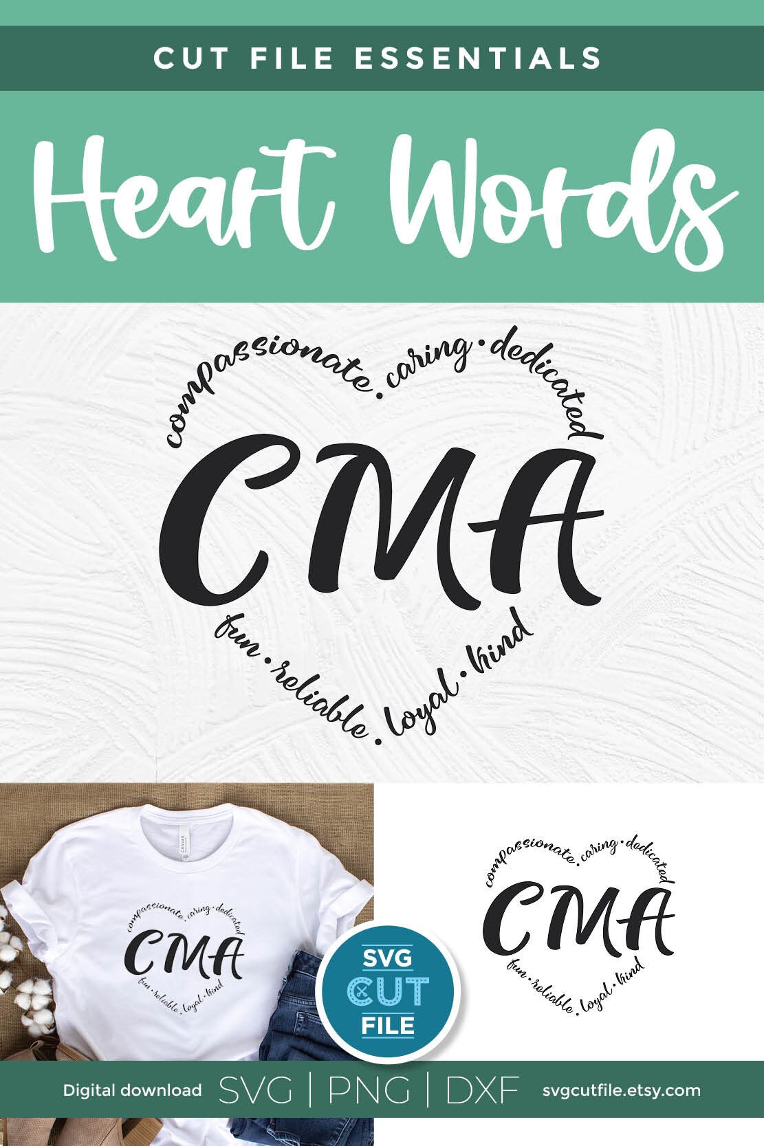 Certified Medical Assistant Svg CMA Svg Heart Svg CMA Life - Etsy