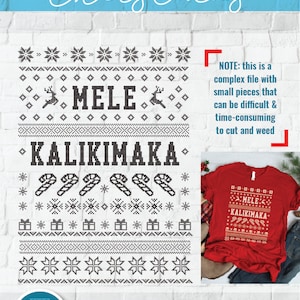Ugly Christmas sweater svg, Mele Kalikimaka svg, Silhouette svg, png dxf svg, tacky Christmas jumper, tacky jumper, faux stitch ugly sweater