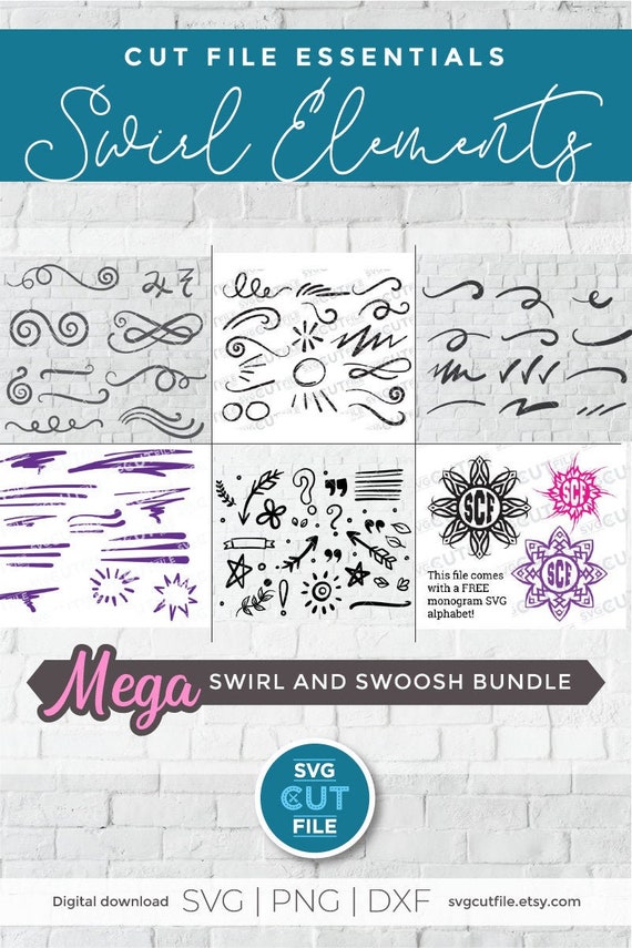 SWIRL SVG Bundle / flourish svg / swoosh